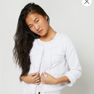 White Frayed Edge Jacket
